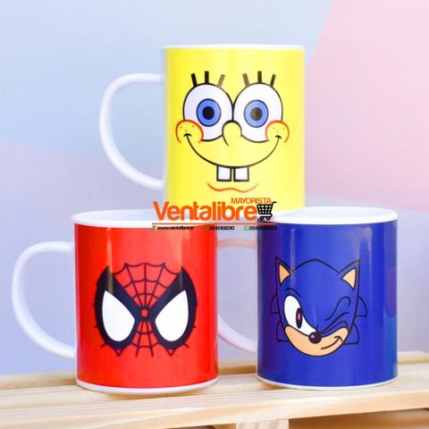 TAZAS INFANTILES ACRILICAS PREMIUM CON PERSONAJES