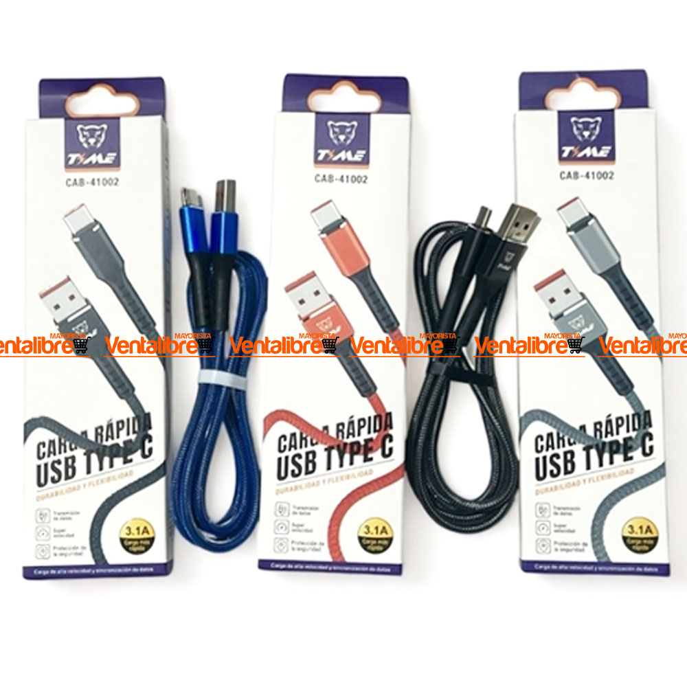 CABLE USB MALLA DE NAYLON TIPO C DATOS 3.1A