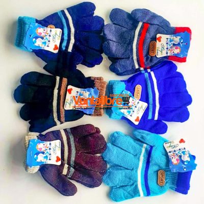 GUANTES INFANTILES DE LANA GRUESA VARIOS COLORES