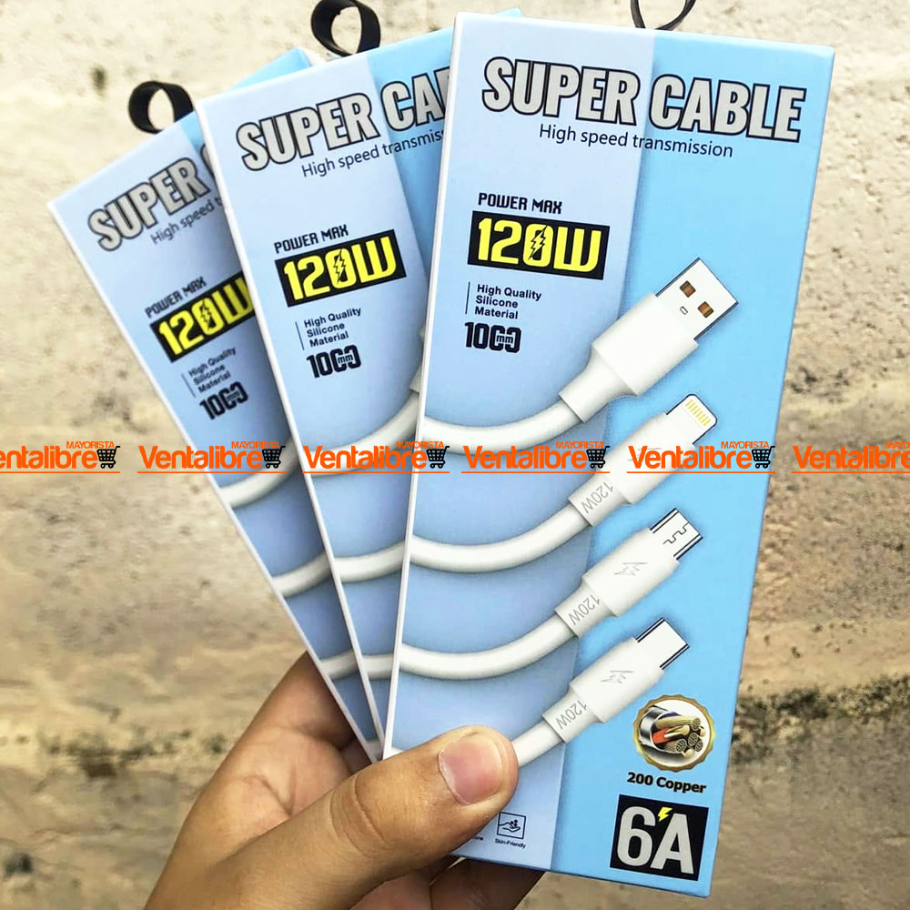 CABLE USB TIPO C CARGA RÁPIDA 6A. 120W.