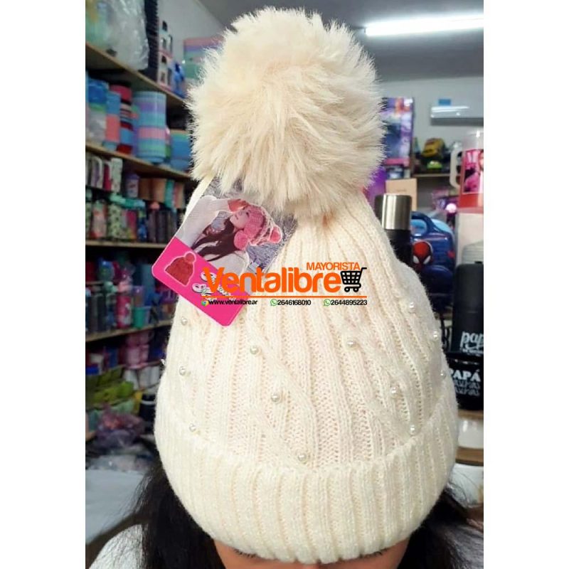 GORRO LANA FORRADO CON PELUCHE VARIOS COLORES