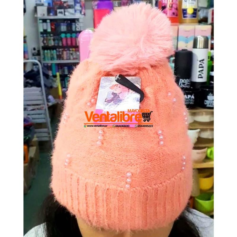 GORROS DE LANA CON PELUCHE FORRADOS CON PIEL VARIOS COLORES
