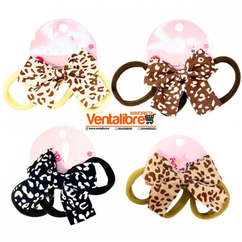 COLITA MOÑO ESTAMPADO ANIMAL PRINT X 3 UNI. EXCELENTE AJUSTE