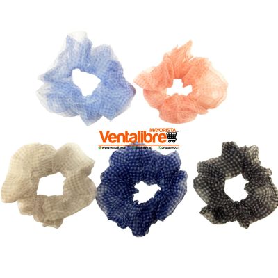 COLETAS SCRUNCHIES DE GASA CUADRILLE VARIOS COLORES