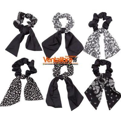 COLETAS SCRUNCHIES DE TERCIOPELO CON LAZO VARIOS COLORES