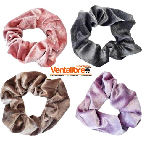 COLETAS SCRUNCHIES DE TERCIOPELO PASTEL VARIOS COLORES