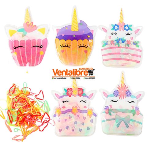 GOMITAS SILICONA UNICORNIO POSTRE FLUO BLÍSTER X 140 UNI.