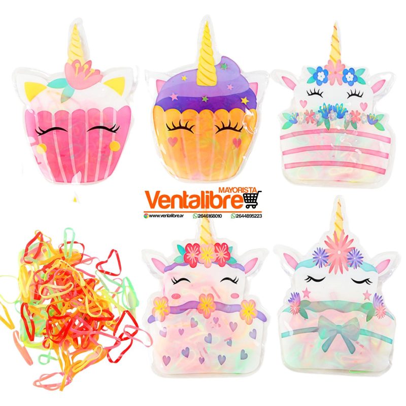 GOMITAS SILICONA UNICORNIO POSTRE FLUO BLÍSTER X 140 UNI.