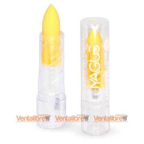 BÁLSAMO LABIAL CON SABOR A BANANA CON VITAMINA E X 4 GR.