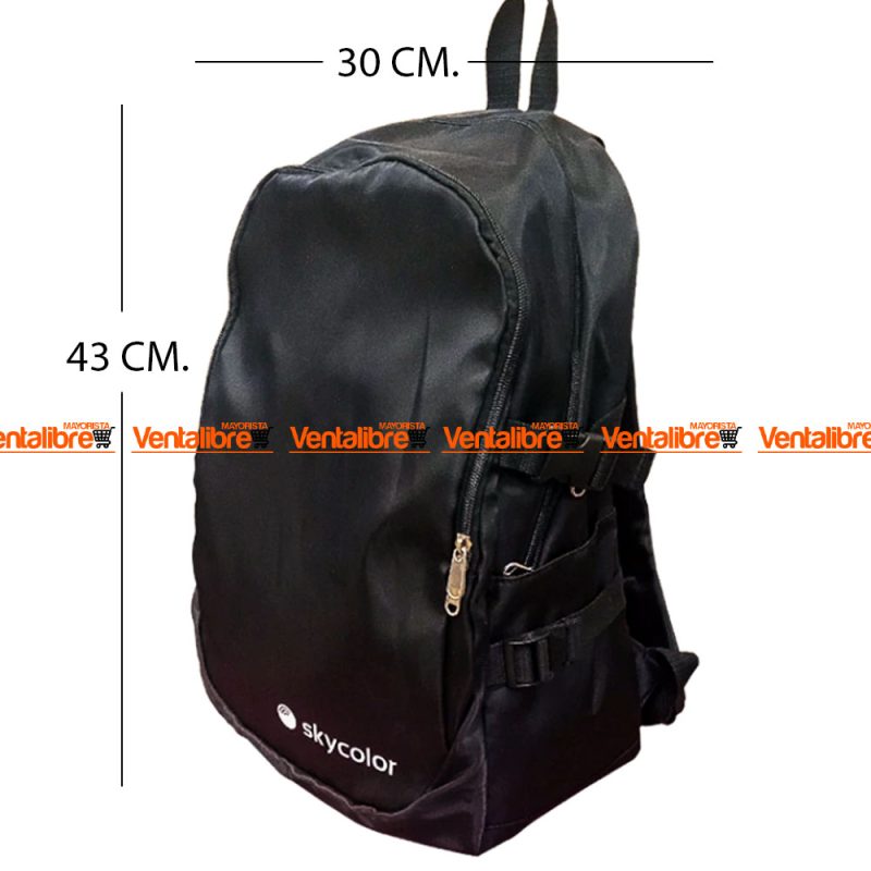 MOCHILA GRANDE 3 CIERRES CON PORTA NETBOOK Y SEGURIDAD DE 43X30X17CM.
