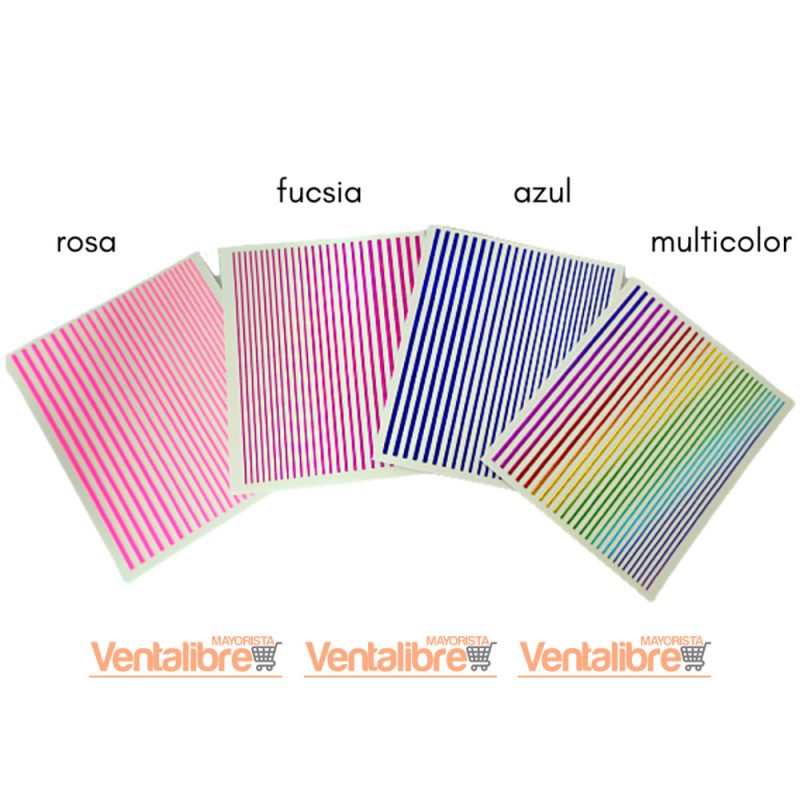 STICKER AUTOADHESIVO A RAYA COLOR PARA UÑAS - Imagen 2