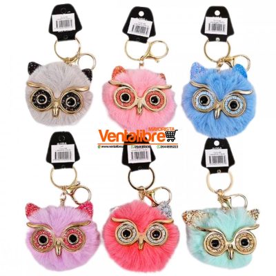 LLAVERO PELUCHE DISEÑO BÚHO EXCELENTE CALIDAD VARIOS COLORES