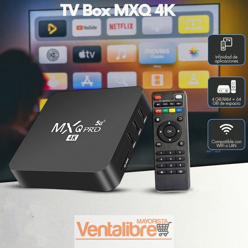 TV BOX MXQ PRO 4K 4GB+32GB ANDROID 10/WIFI 2.4GZ-5GZ