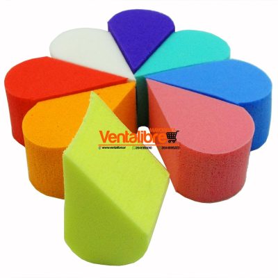 ESPONJA DE LÁTEX PARA BASES MAQUILLAJES X 8 UNI.