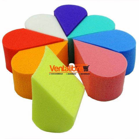 ESPONJA DE LÁTEX PARA BASES MAQUILLAJES X 8 UNI.
