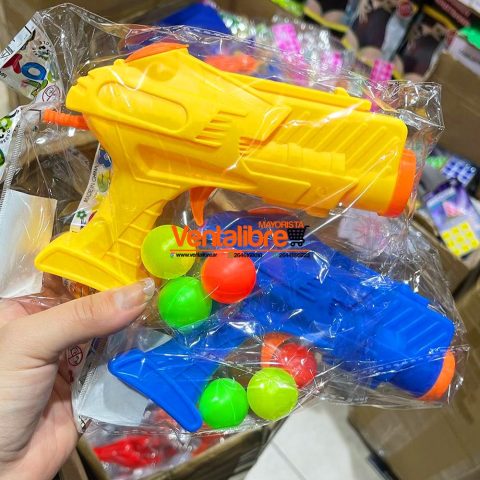 PISTOLA LANZA PELOTAS CON DISEÑO ESPACIAL EN BOLSA