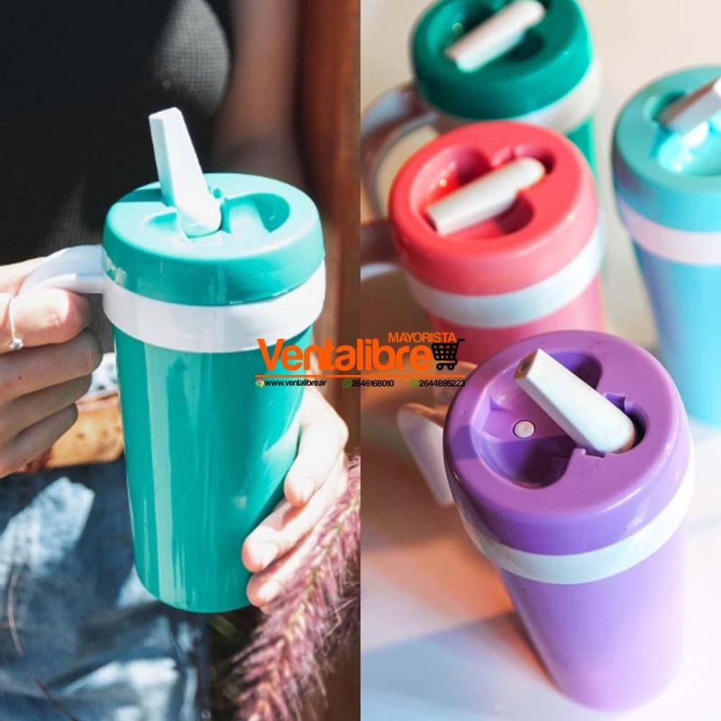 VASO TÉRMICO PREMIUM TAPA PICO SORBITO VARIOS COLORES