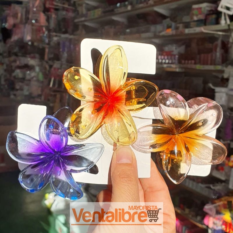 BROCHE FLOR HAWAIANA COLORES EXCELENTE CALIDAD - Imagen 2