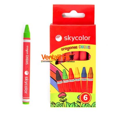 CRAYONES DE CERA DE ALTA CALIDAD COLORES SURTIDOS X 6 UNI.