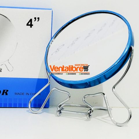 ESPEJO REVERSIBLE CON AUMENTO DOBLE FAZ TOCADOR BAÑO 4"