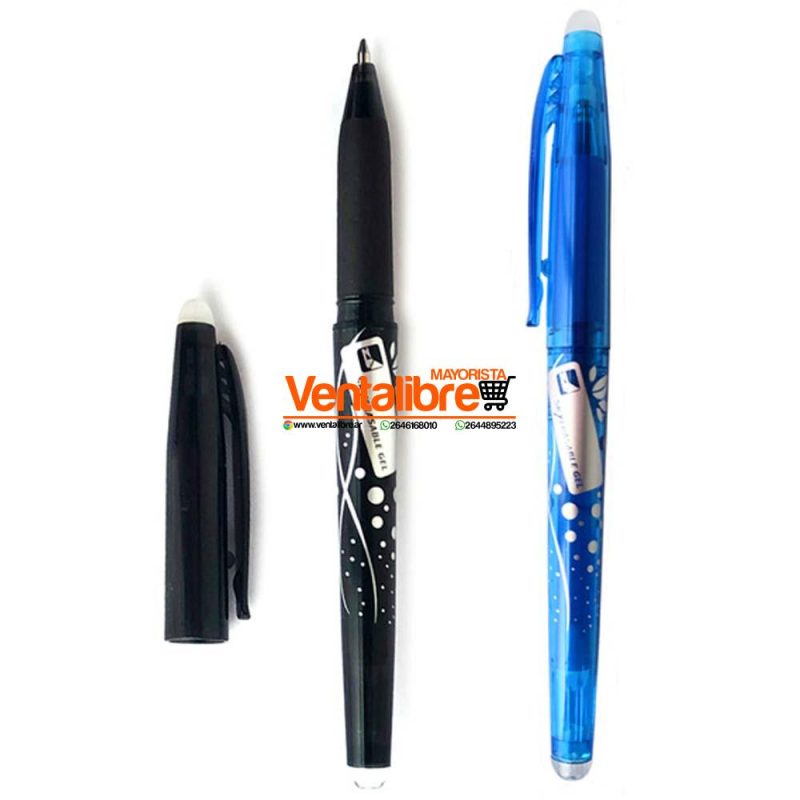 LAPICERAS BOLÍGRAFO ROLLER BORRABLES CALIDAD PREMIUM AZUL-NEGRA