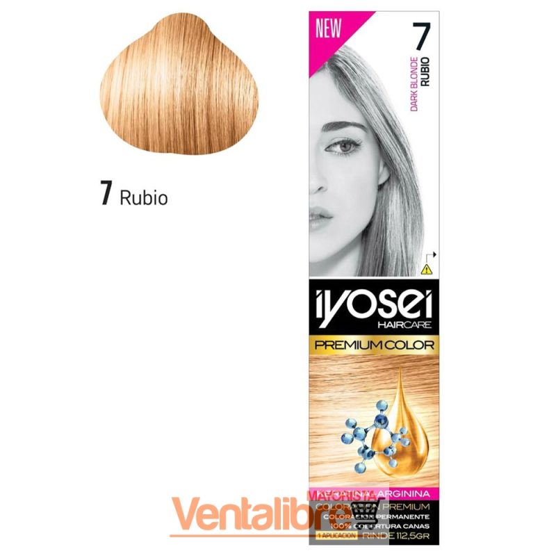 TINTURA IYOSEI PREMIUM TONO 7 RUBIO 45 GRS.