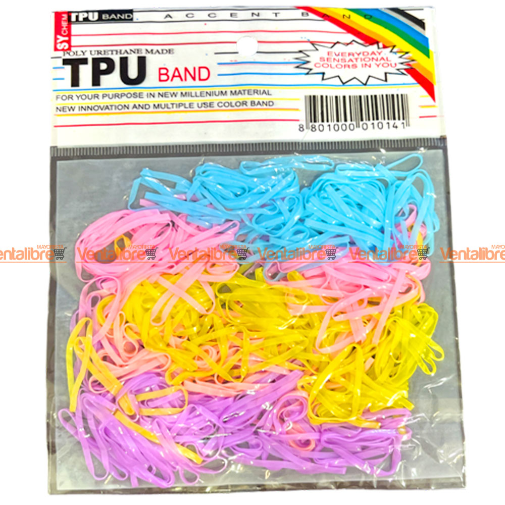 BOLSA DE GOMITAS PARA EL PELO X 250 UNI. COLORES PASTELES