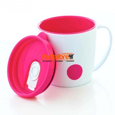 TAZA TÉRMICA PREMIUM DOBLE CAPA CON TAPA Y DISEÑO VARIOS COLORES