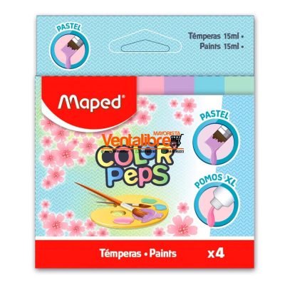 TEMPERAS ESCOLARES MAPED X 4 COLORES SURTIDOS