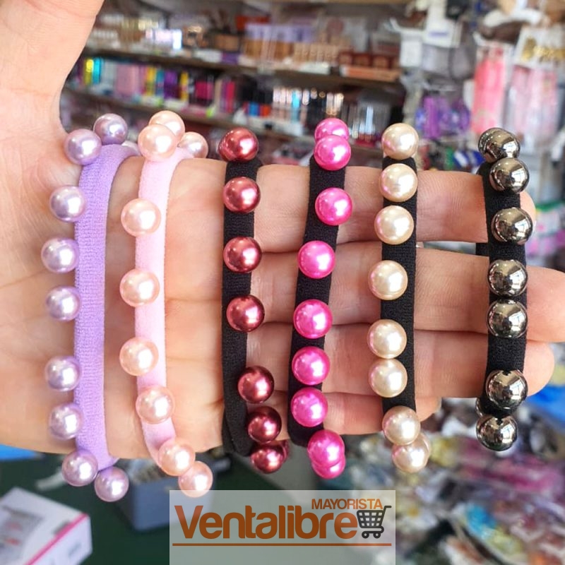 COLITAS PARA PELO CON PERLAS COLORES EXCELENTE CALIDAD