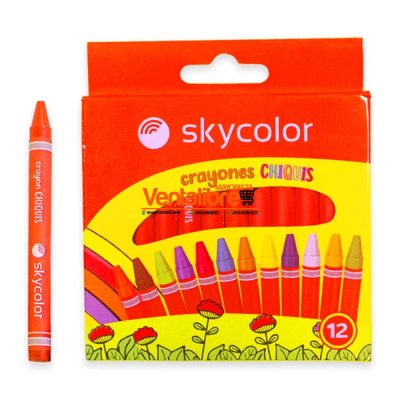 CRAYONES DE CERA DE ALTA CALIDAD COLORES SURTIDOS X 12 UNI.