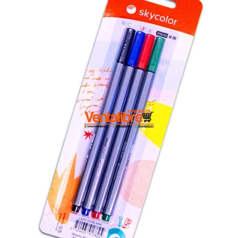 MICROFIBRAS ESCOLARES 0.4MM BLISTER X 4 UNI. AZUL-NEGRO-VERDE-ROJO