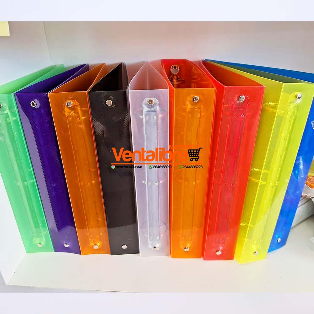 CARPETA ESCOLAR N°3 X 40 DE POLIPROPILENO EN COLORES TRANSLÚCIDOS