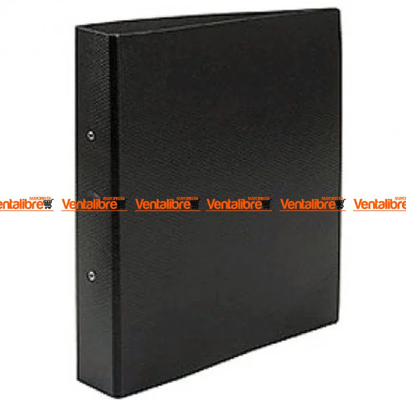CARPETA ESCOLAR A4 X 2 AROS FIBRA NEGRA ANILLADAS