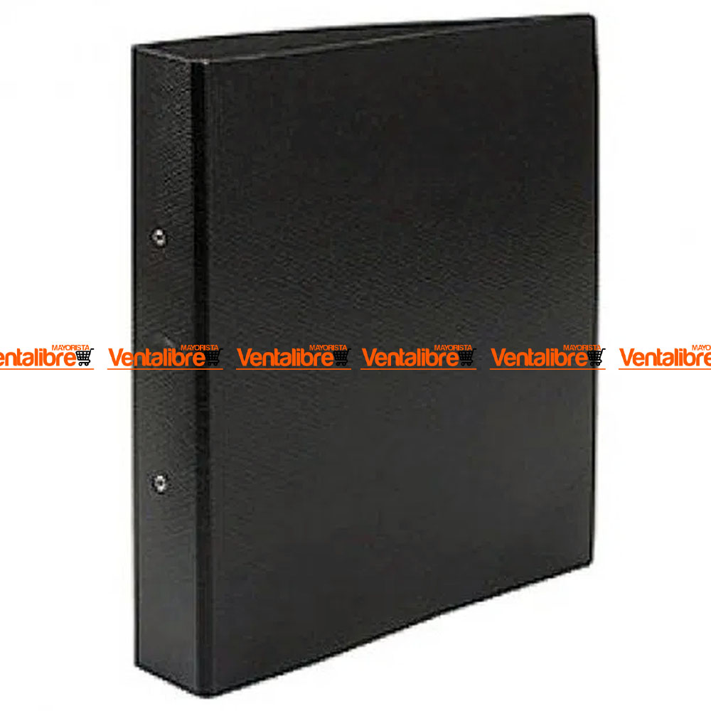 CARPETA ESCOLAR A4 X 2 AROS FIBRA NEGRA ANILLADAS