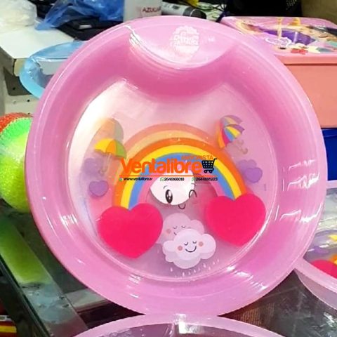 PLATO GRANDE INFANTIL HONDO ESTAMPADO ARCO IRIS