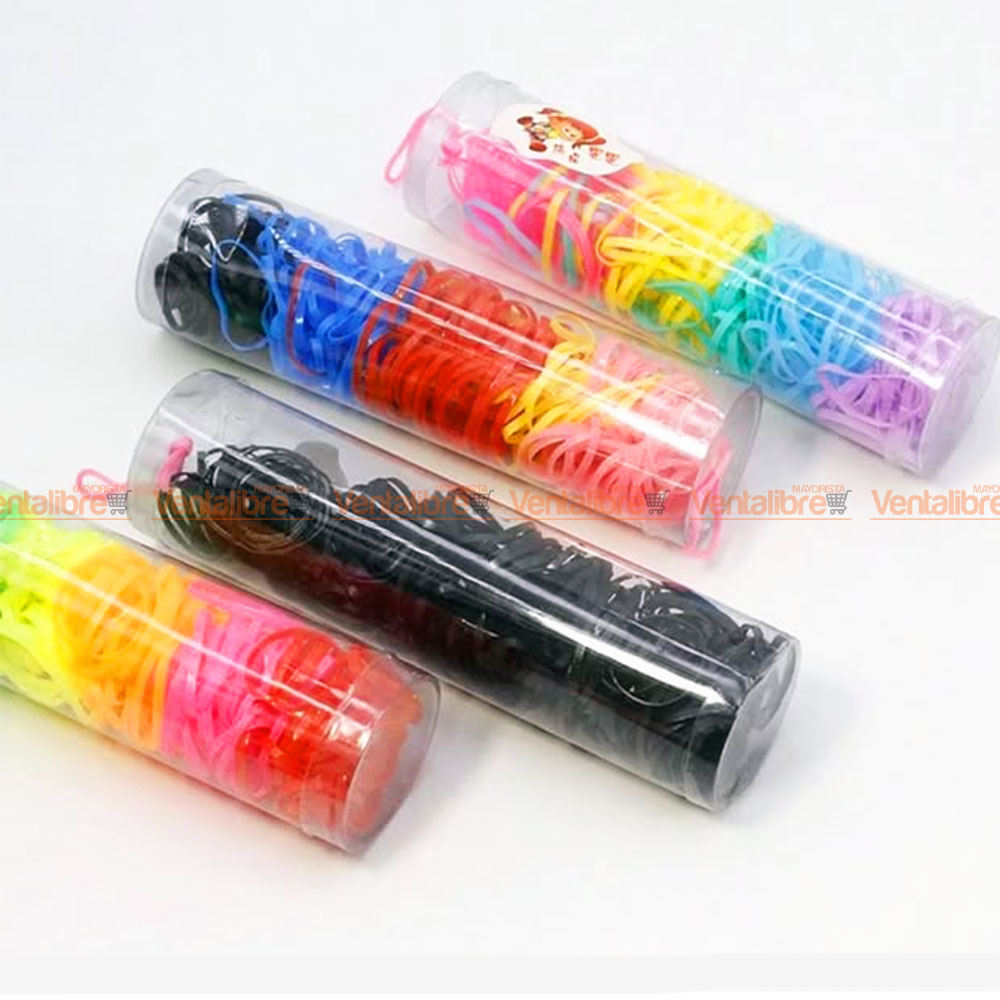 GOMITAS PARA PEINADO EN TUBO COLORES SURTIDOS