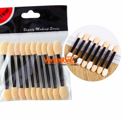 APLICADOR DOBLE PARA MAQUILLAJES X 12 UNI. EXCELENTE CALIDAD