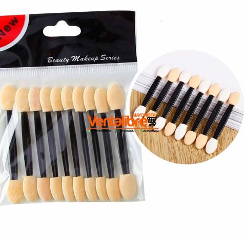 APLICADOR DOBLE PARA MAQUILLAJES X 12 UNI. EXCELENTE CALIDAD
