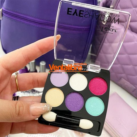 SOMBRA COMPACTA PARA OJOS PALETA DE 6 TONOS ULTRA PIGMENTADOS