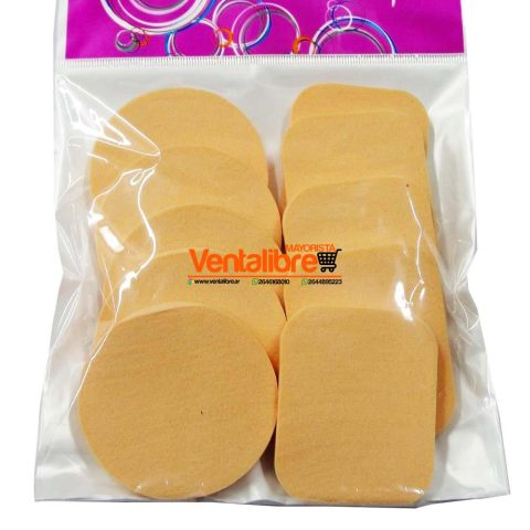 ESPONJAS CISNE DE LATEX PARA BASES MAQUILLAJES ALTA CALIDAD X 10 UNI.