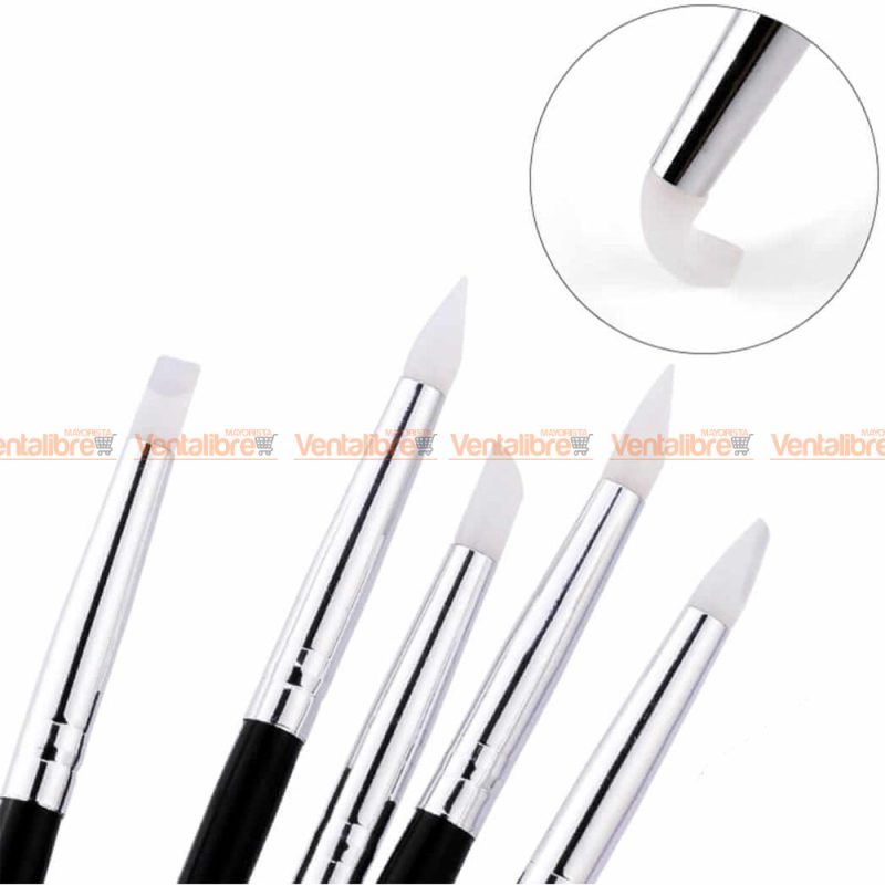 PINCEL DE SILICONA MEDIANO PARA UÑAS BLÍSTER X 5 UNI. - Imagen 2