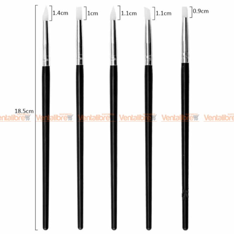 PINCEL DE SILICONA MEDIANO PARA UÑAS BLÍSTER X 5 UNI. - Imagen 3