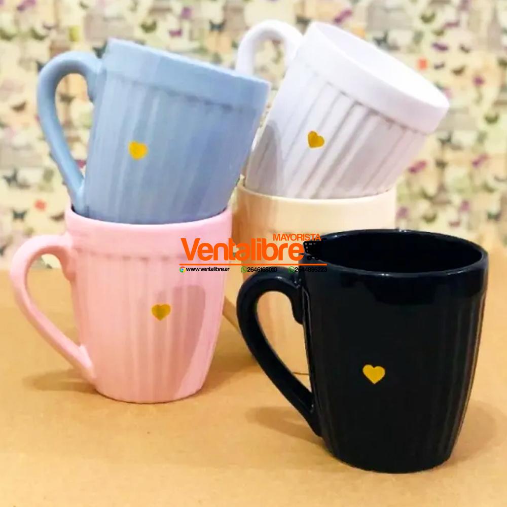 TAZAS CERAMICA ALTA XL CON DECORADO RETRO EXCELENTE CALIDAD