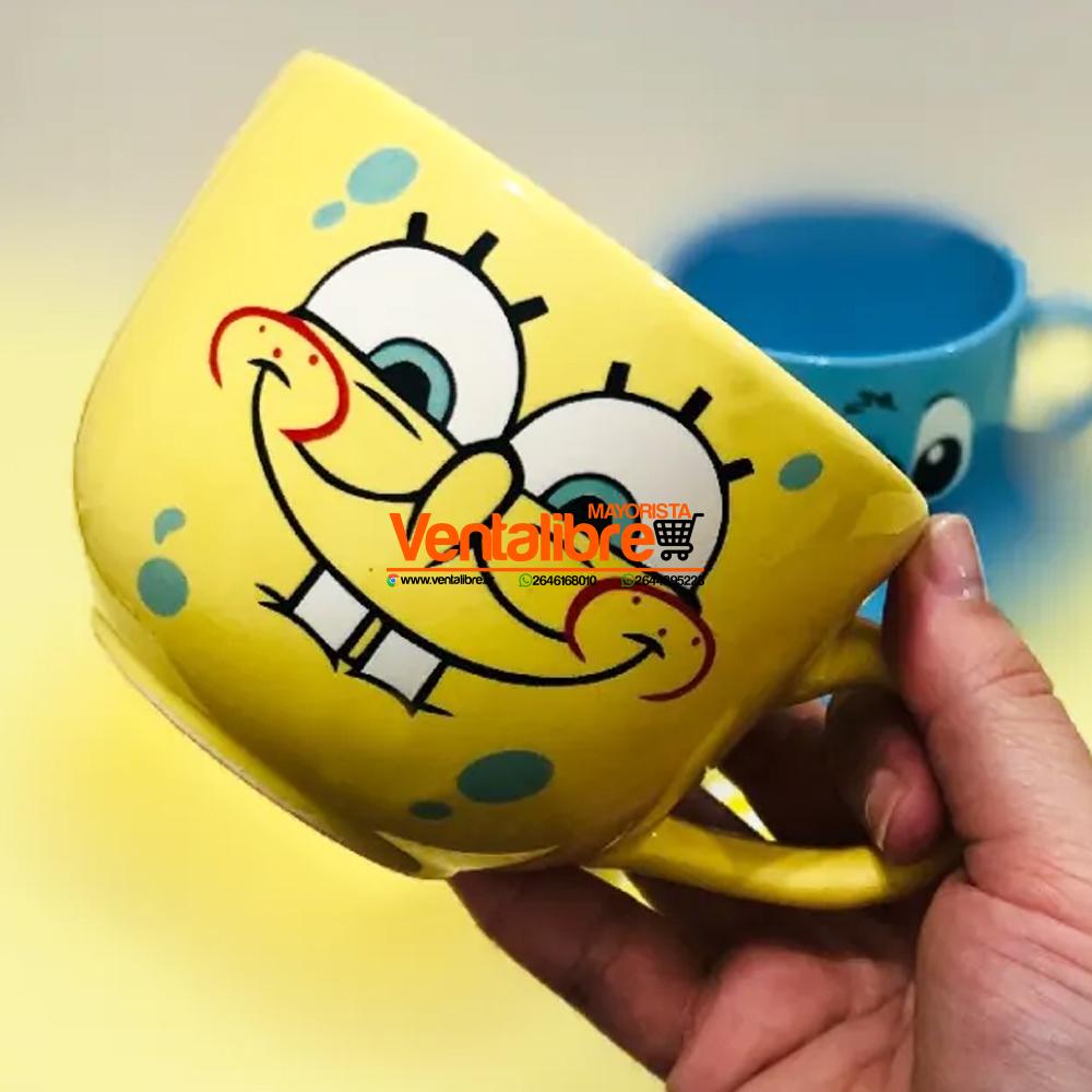 TAZÓN GRANDE CERÁMICA DISEÑO BOB ESPONJA EXCELENTE CALIDAD