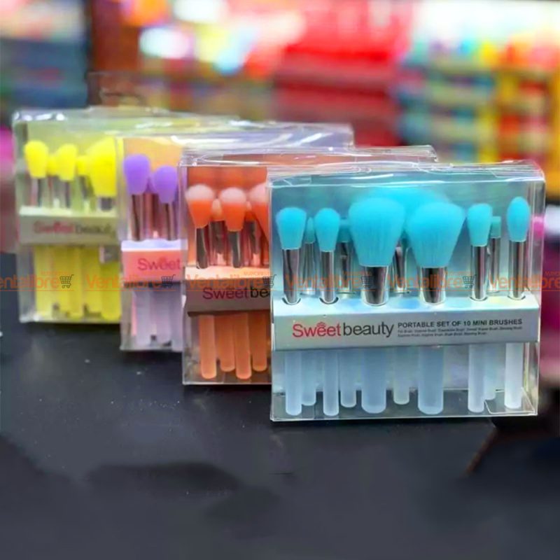 SET DE BROCHAS PARA MAQUILLAJE BLÍSTER X 10 UNI.