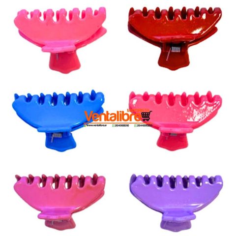 BROCHES 7 DIENTES 5 CM. COLORES PASTEL EXCELENTE CALIDAD