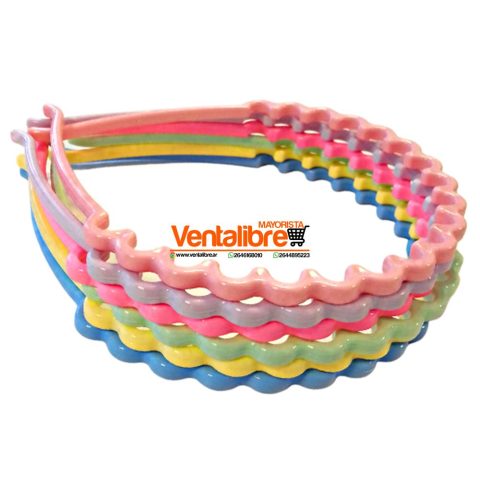 VINCHA ONDULADA COLORES PASTEL