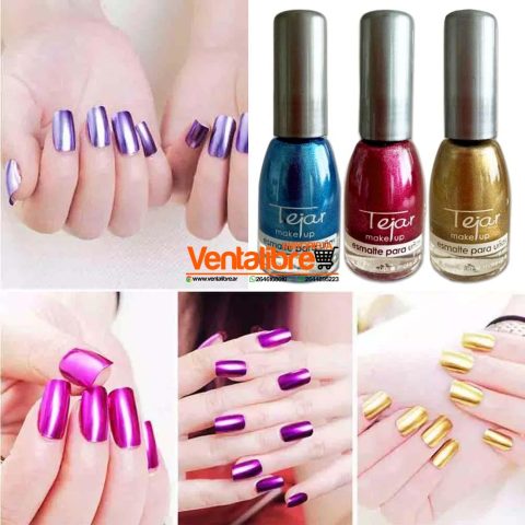 ESMALTES PARA UÑAS METÁLICOS SECADO RÁPIDO X 9 ML.
