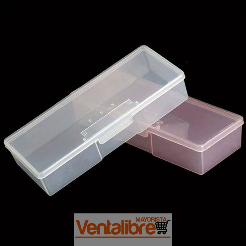 CAJA ORGANIZADORA TRANSPARENTE CON TAPA 4 COLORES